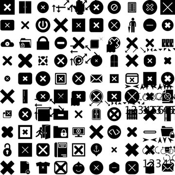 Collection Of 100 Close Icons Set Isolated Solid Silhouette Icons Including Background, Beautiful, Close, Closeup, Portrait, Natural, Person Infographic Elements Vector Illustration Logo