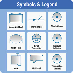 Vector Illustration for PID Symbols Legends