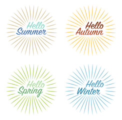 Seasons of the year. Greeting with different seasons of the year.