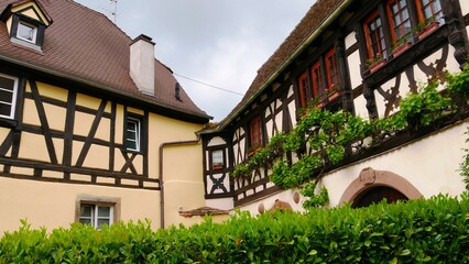 Fototapeta na wymiar Boersch, village aux maisons typiques en Alsace. Région de Grand Est. France Europe