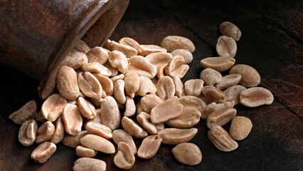 Naturally Vibrant: Close-Up of Raw Red Skin Peanuts, Capturing their Rich Color and Texture in Exquisite 4K Ultra HD Resolution