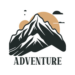 mountain adventure logo icon.  vector illustration