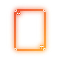 Neon Orange rounded vertical rectangle quote frame with quotation marks