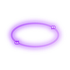 Neon Purple ellipse quote frame with quotation marks