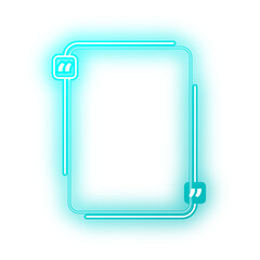 Neon Green Mint double line vertical rectangle quote frame with quotation marks