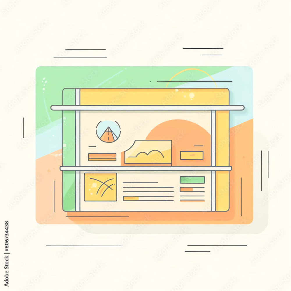Fototapete AI generated: Website construction, web design concept illustration in flat style. People working on website. Characters doing various tasks, teamwork.