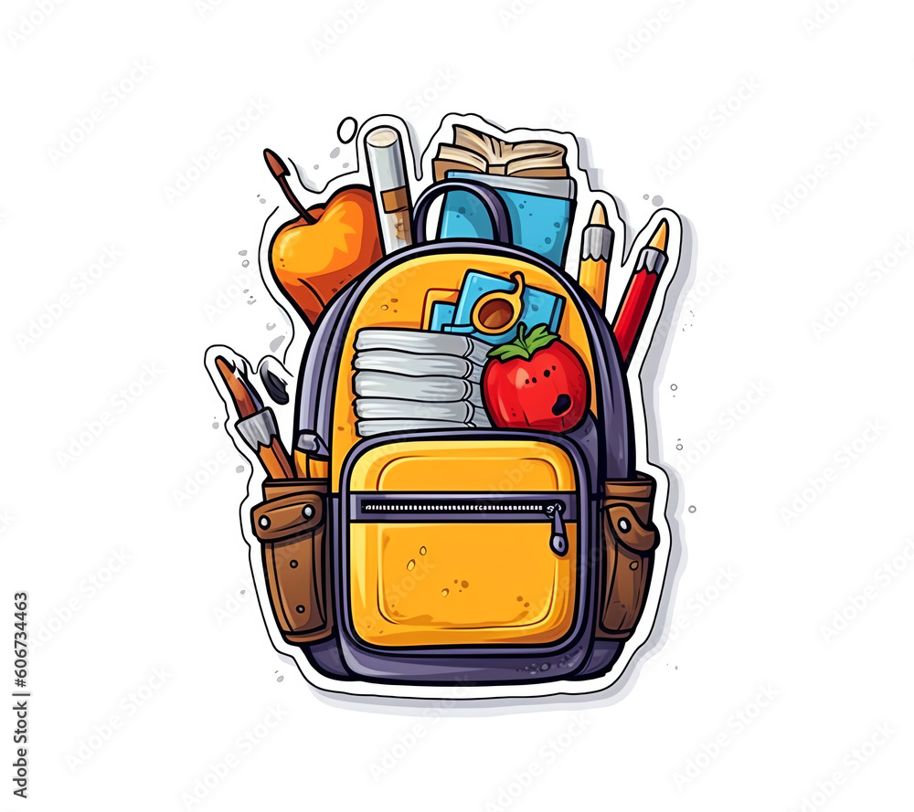 Poster ai generated: modern flat design of back to school illustration concept. flat style vector template 