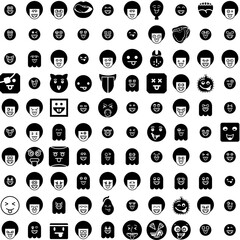 Collection Of 100 Tongue Icons Set Isolated Solid Silhouette Icons Including Closeup, Mouth, Tongue, Face, Care, Open, Health Infographic Elements Vector Illustration Logo