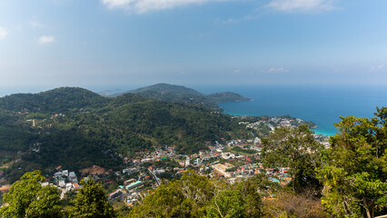 Fototapeta na wymiar view of the sea and mountains in Phuket, Thailand