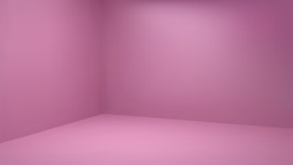 Pink corner studio room with empty floor for product display vector backdrop. 3d render angle interior presentation mock up template. Clean modern shoot decoration for portfolio advertising