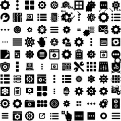 Fototapeta na wymiar Collection Of 100 Options Icons Set Isolated Solid Silhouette Icons Including Option, Sign, Concept, Vector, Symbol, Business, Choice Infographic Elements Vector Illustration Logo