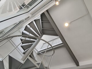 White steel staircase 