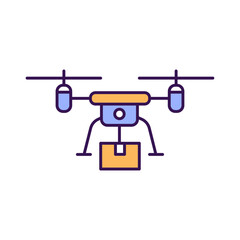 Drone camera Outline with Colors Fill Vector Icon that can easily edit or modify

