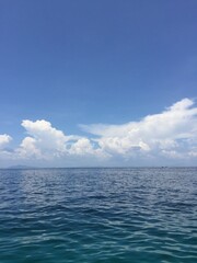 Sea, sky and clouds in summer