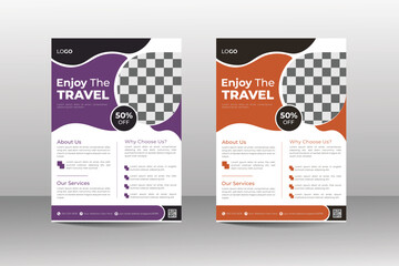 Modern professional clean minimal and creative travel flyer design explore the world template