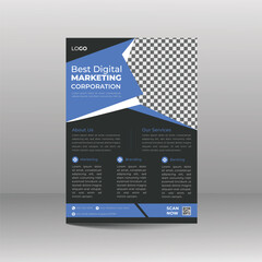 Modern creative minimal and simple colorful corporate business flyer design template for you business