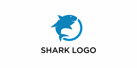 Shark Logo Design Icon Symbol Vector 