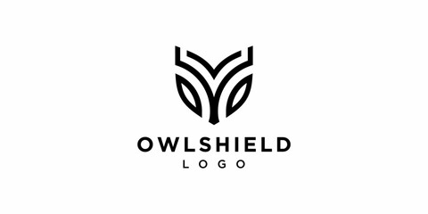 Owl Shield Logo Design Security Symbol Icon Vector EPS 10