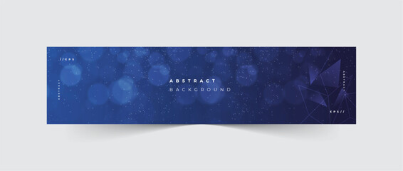 Linkedin banner elegant bokeh blue abstract background