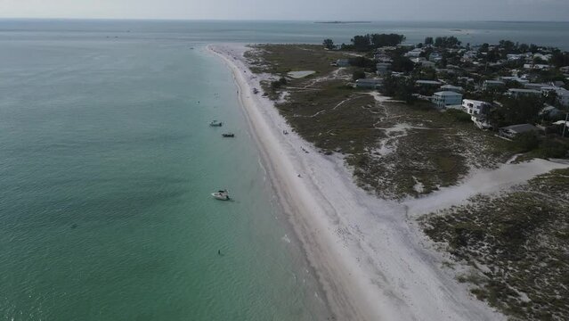 boaters just off of the beach in Anna Maria Island's gulf stream waters in Florida