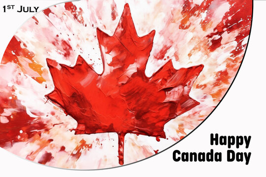 canadian flag painted on wall with "Canada Day" text, created using generate AI tools