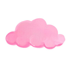 the cute pink cloud with transparent background drawing with oil blush texture
