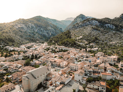 Beautiful view of the small village of Caimari on Mallorca