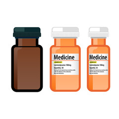 Medicine drug bottle simple style flat vector image