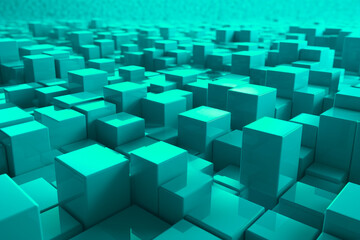 Obraz premium Surface with colored cubes, Abstract futuristic background, Generative ai