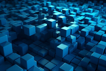 Surface with colored cubes, Abstract futuristic background, Generative ai