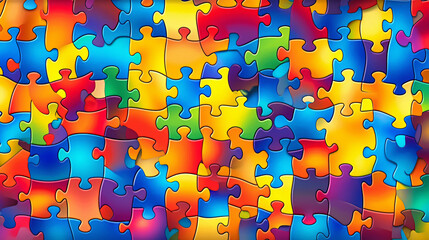 Bright colorful jigsaw puzzles. Generative Ai