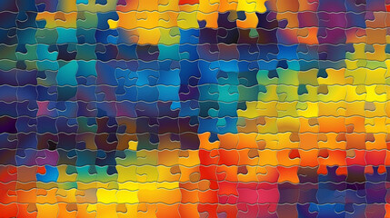 Bright colorful jigsaw puzzles. Generative Ai