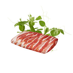 Red pork fresh bacon isolated transparent background