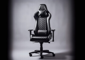 Front view of modern black gaming chair for gamers. generative ai