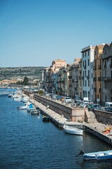 Daytime view of the port in Sardinia, Alghero