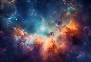 Fototapeta na wymiar Abstract outer space endless nebula galaxy background,