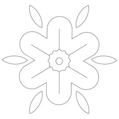 Flower 1 Cinco De Mayo Outline 2D Illustrations