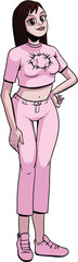 Cartoon girl standing pose