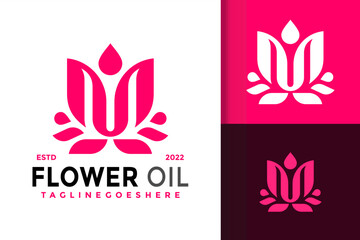 Vector design template in a simple modern style logo similar to a flower and an oil drop