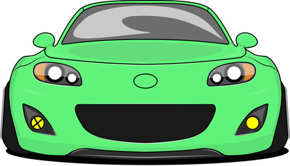 Cute green car