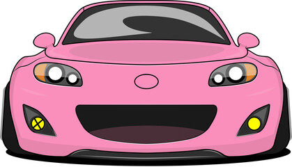 Cute pink car 