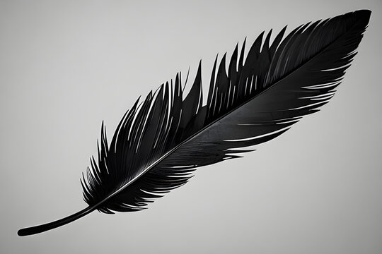 Black Feather On The White Background. Stock Photo, Picture and Royalty  Free Image. Image 37532456.