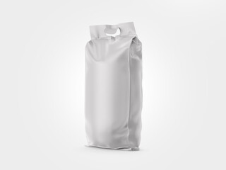 White, natural or black paper bag for packaging coffee, mockup with isolated background to be cut out, which can be used for label project presentations.