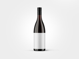 bottle of wine, champagne, cider or beer, dark brown, mockup with isolated background to be cut out, which can be used for label project presentations.