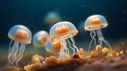 Fototapeta na wymiar Fantasie-Jellyfish in the sea