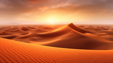 desert dunes as a background at sunset - obrazy, fototapety, plakaty