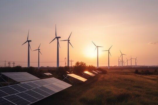 Solar panels and wind turbines, Generative ai