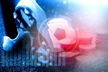 Soccer marketing or football betting business concept
