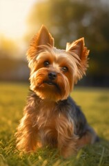 Yorkshire Terrier dog. Generative AI.