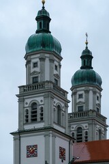 Fototapeta na wymiar Vertical shot of the St. Lorenz Basilica in Kempten, Bavaria, Germany